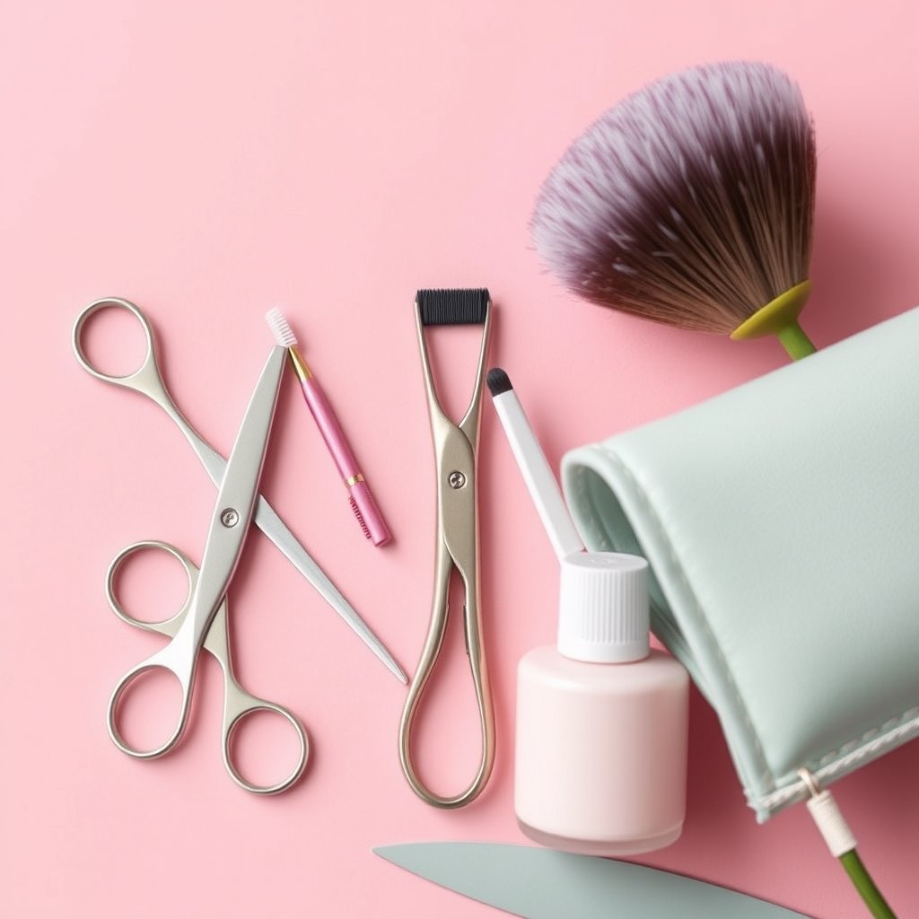 beauty salon tools, soft pink background, minimal — Химчистка «Снежинка», highly detailed, 8k, professional photography, sharp focus