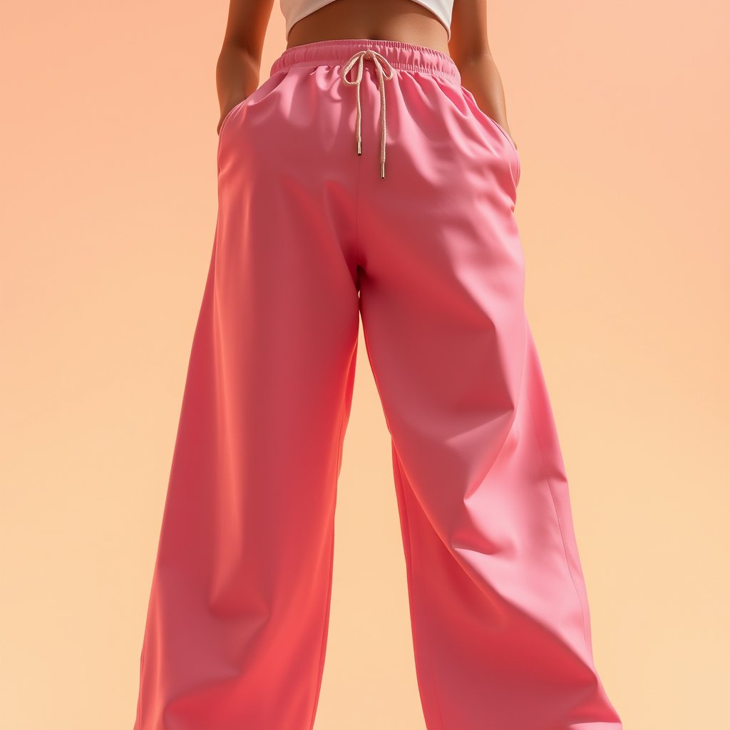 sport pants, bright and airy, pastel tones, dreamy aesthetic