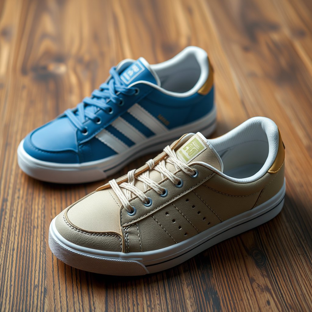 2 sneakers, ultra realistic, crisp details, studio quality