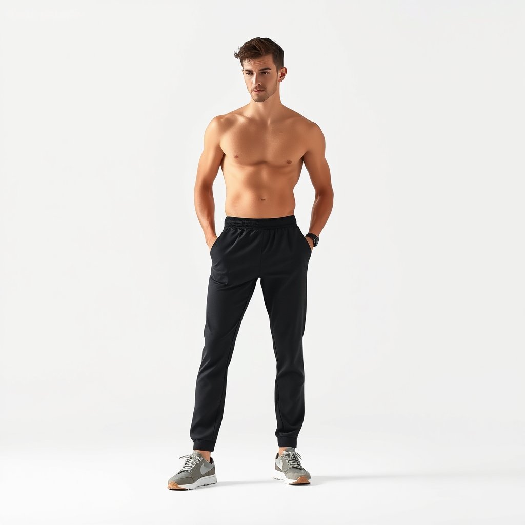sport pants for man, minimalist composition, clean background, elegant