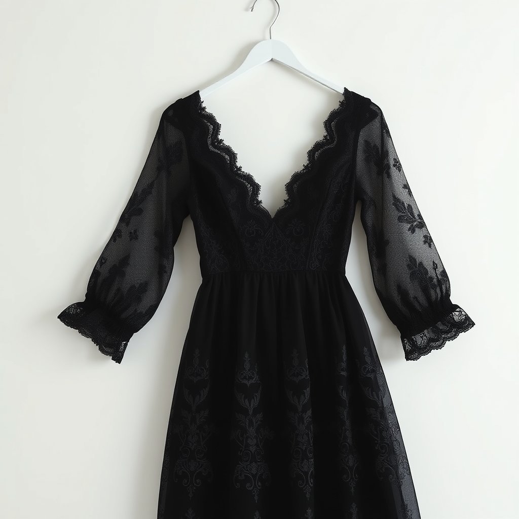 lace dress, minimalist composition, clean background, elegant