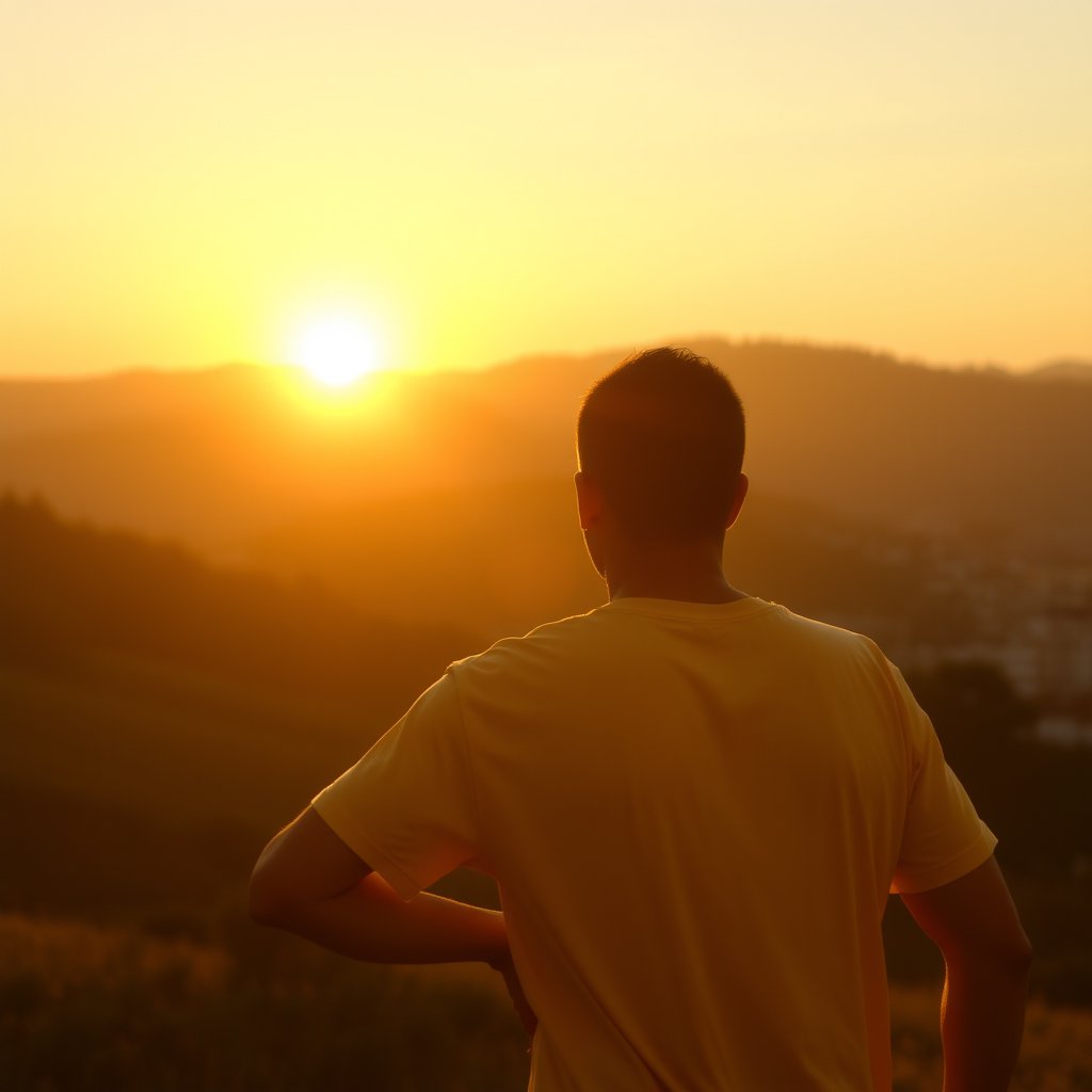 camiseta tirantes, golden hour lighting, warm tones, atmospheric