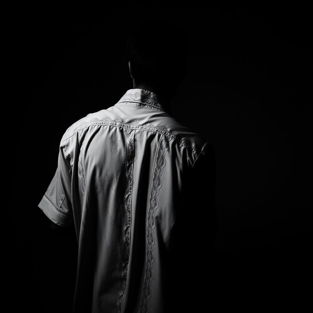 camisa de cuadros, moody lighting, high contrast, fine art photography