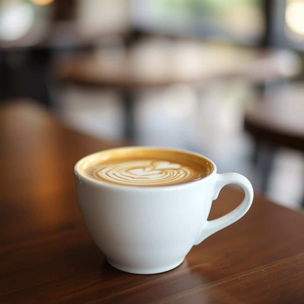 food coffee drink latte cup espresso, soft natural light, shallow depth of field, bokeh