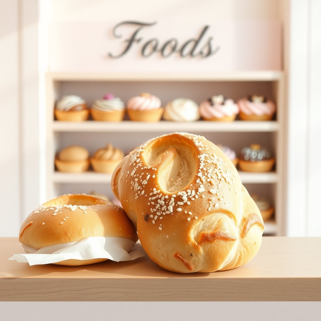 food fresh bread pastry bakery, bright and airy, pastel tones, dreamy aesthetic