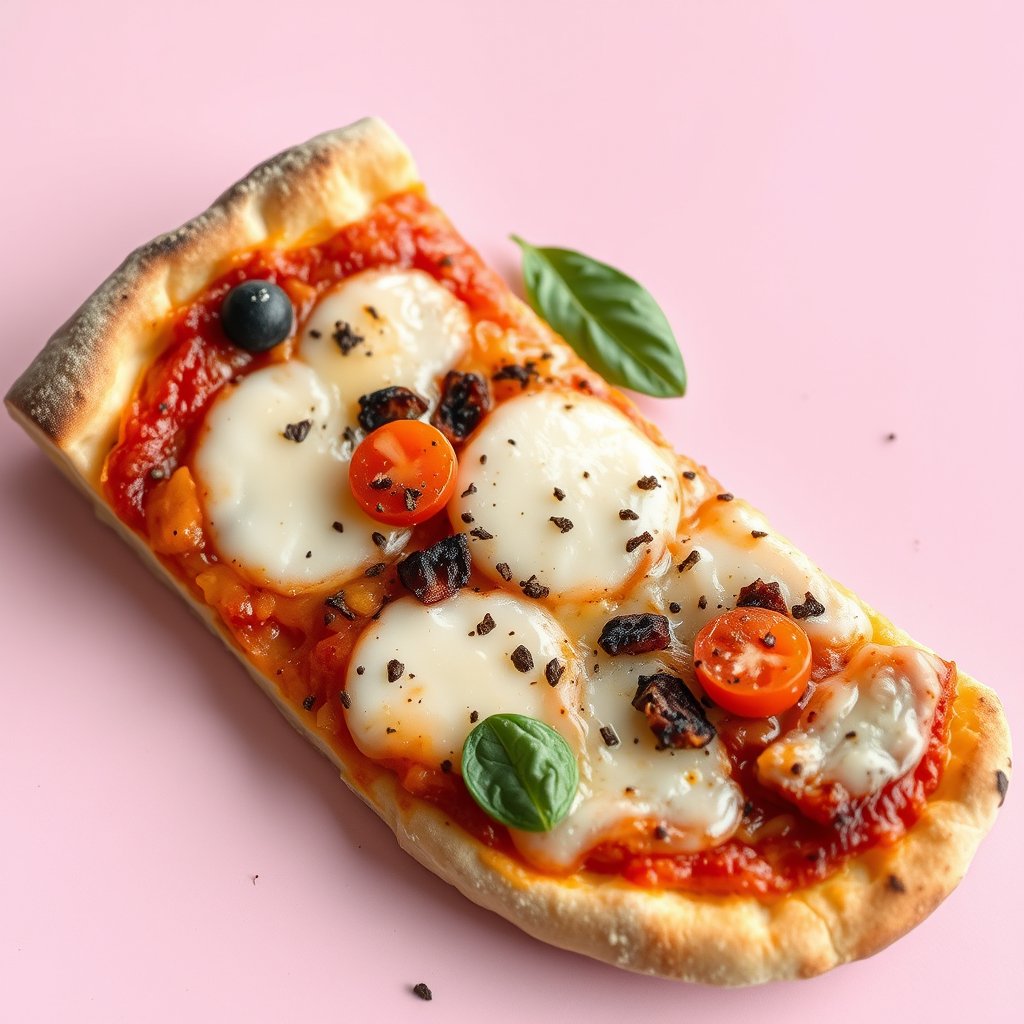 food pizza italian cheese toppings slice, bright and airy, pastel tones, dreamy aesthetic