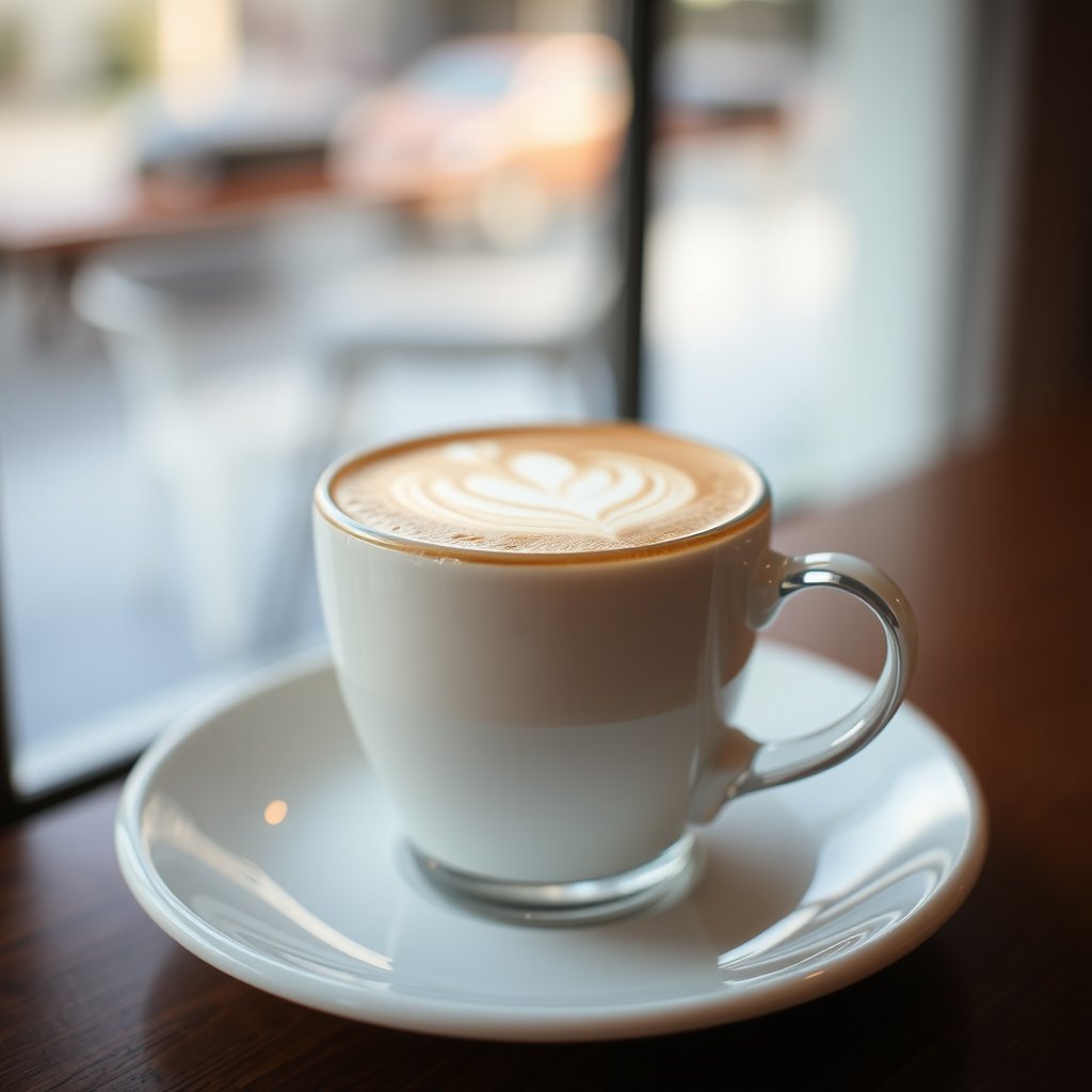 food coffee drink latte cup espresso, soft natural light, shallow depth of field, bokeh