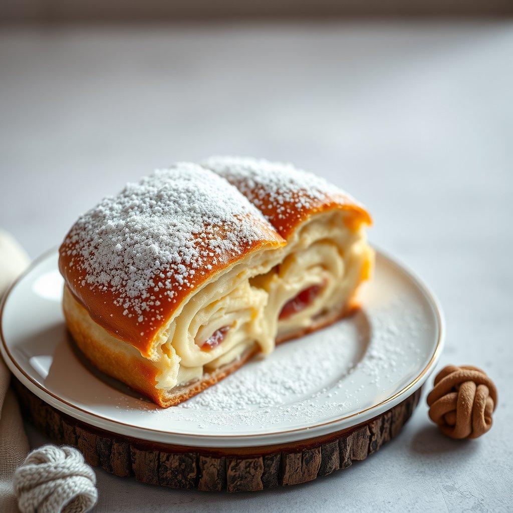 fresh bakery pastry, food photography, soft warm light, light background — Хлеб «Бородинский», highly detailed, 8k, professional photography, sharp focus