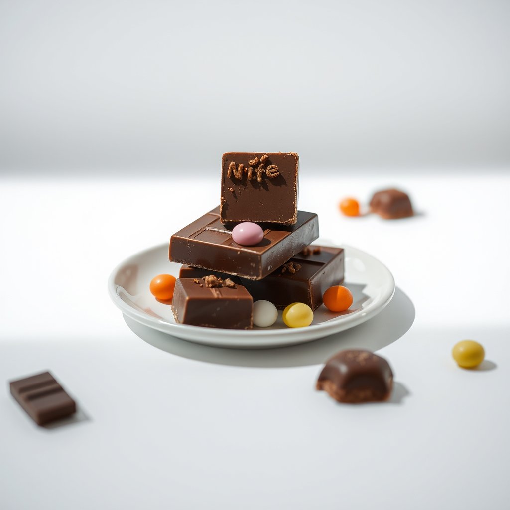 food sweets dessert candy chocolate, minimalist composition, clean background, elegant