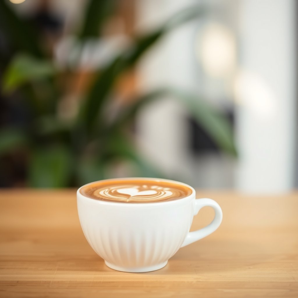 food coffee drink latte cup espresso, soft natural light, shallow depth of field, bokeh