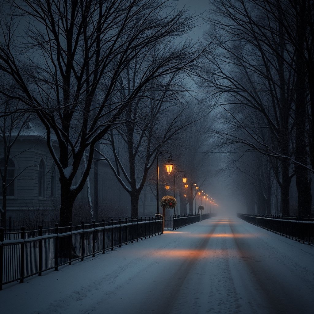 imagen que represente el invierno, moody lighting, high contrast, fine art photography