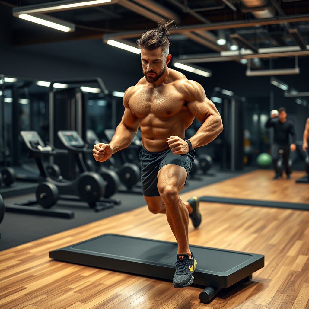 gym, ultra realistic, crisp details, studio quality