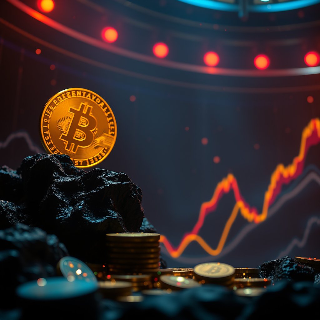 Cryptocurrency Price Prediction, cinematic lighting, vibrant colors, dramatic atmosphere