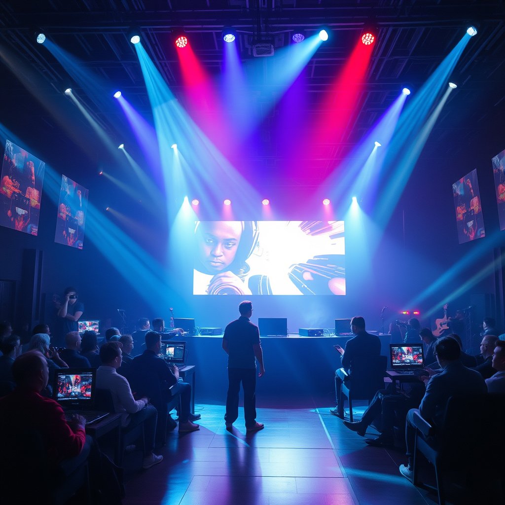 docentes programacion, cinematic lighting, vibrant colors, dramatic atmosphere