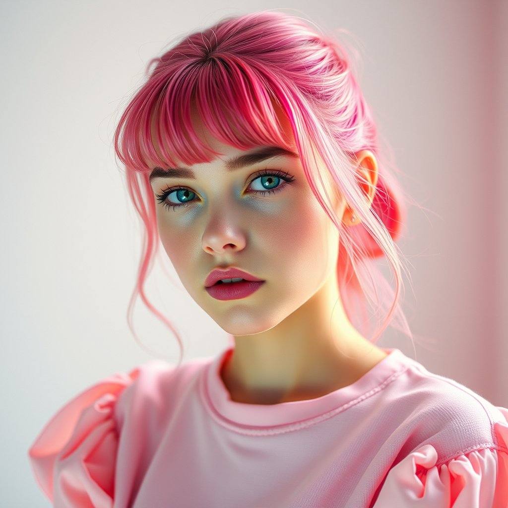 angry girl, bright and airy, pastel tones, dreamy aesthetic, highly detailed, 8k, professional photography, sharp focus