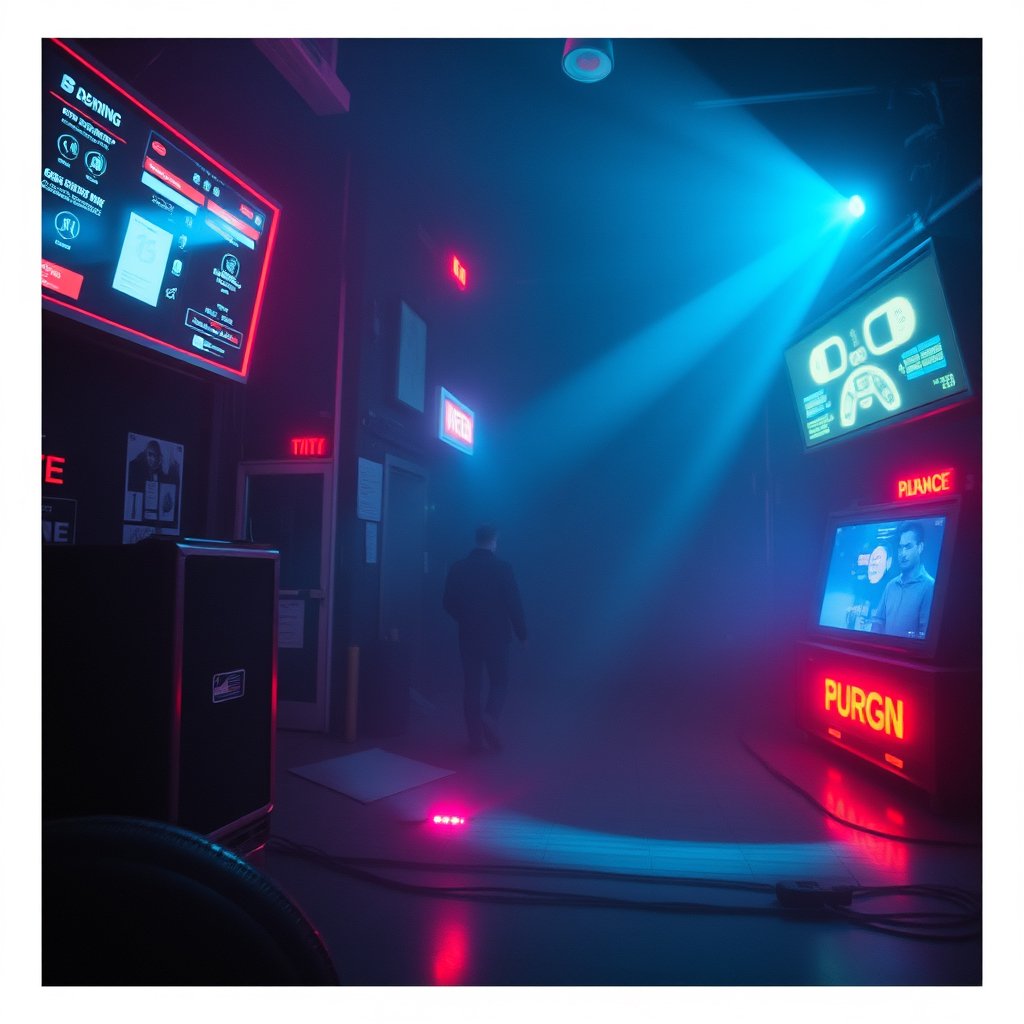 Digital electronic, cinematic lighting, vibrant colors, dramatic atmosphere