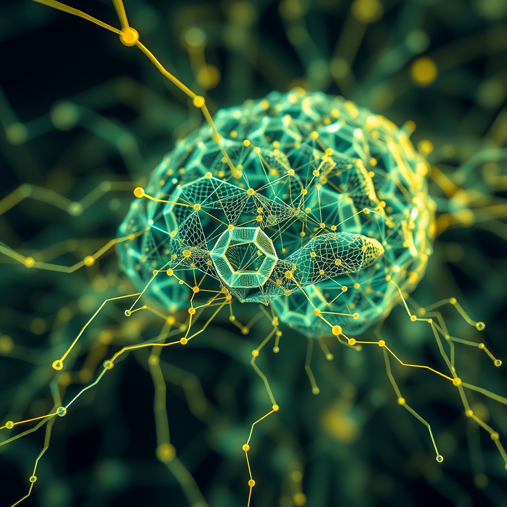 an abstract visualization of artificial intelligence neural network, highly detailed, 8k, professional photography, sharp focus